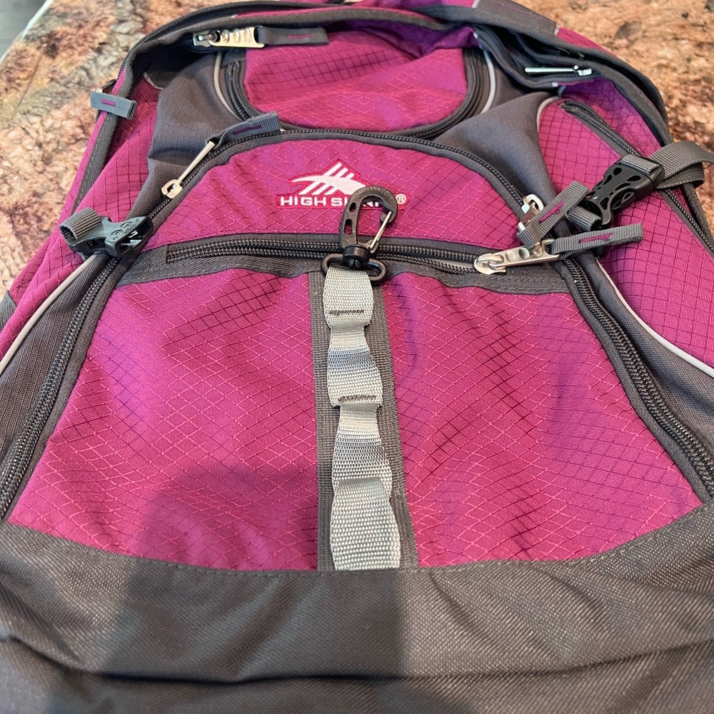 High Sierra Purple and Gray Daypack Backpack Brand New - Picture 3 of 4